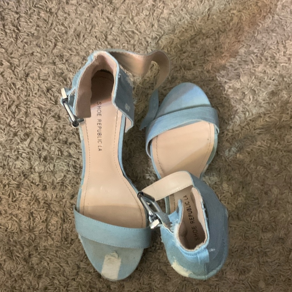 Light Blue Denim Heels